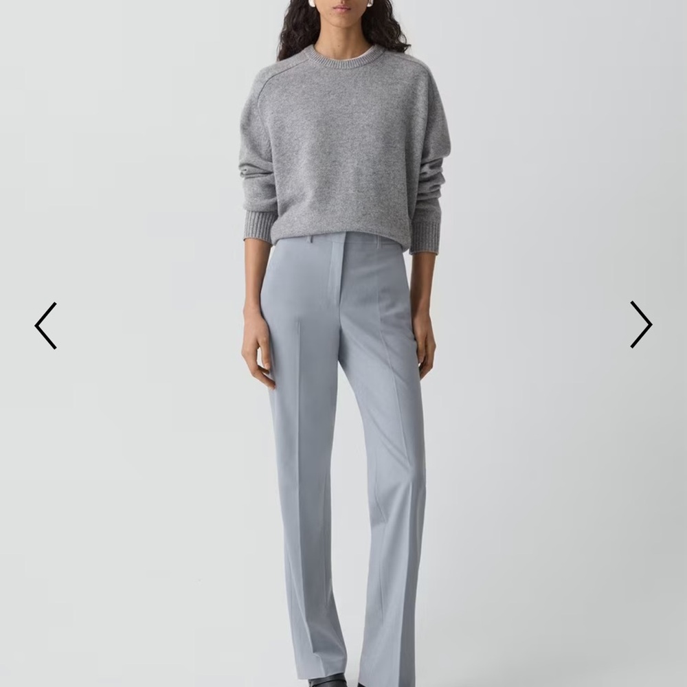 Theory Good Wool Flared Pant in Harbor Blue NWT
